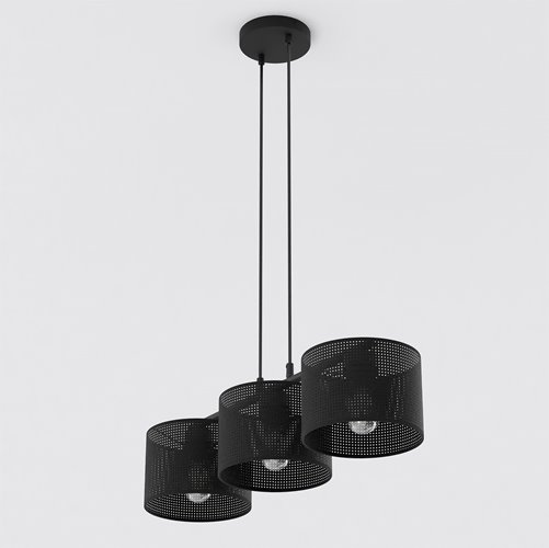 Lampa wisząca LUX 3 BLACK abażur, czarny