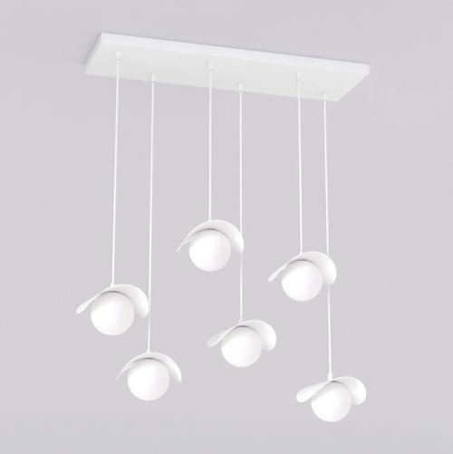 Lampa wisząca RITUAL 6 WHITE nowoczesna, biała, metal