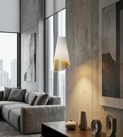 Lampa wisząca MODA 1 WH GOLD LOFT nowoczesna, abażur