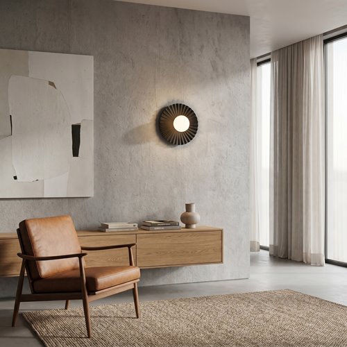 Kinkiet UMBRA M K1 BLACK OPAL nowoczesny, czarny, metal fala