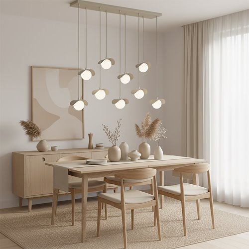 Lampa wisząca RITUAL 9 MOKKA nowoczesna, beżowa, metal