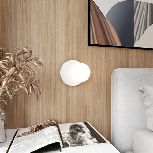 Kinkiet OSLO K1 WHITE/OPAL klosz kula biały