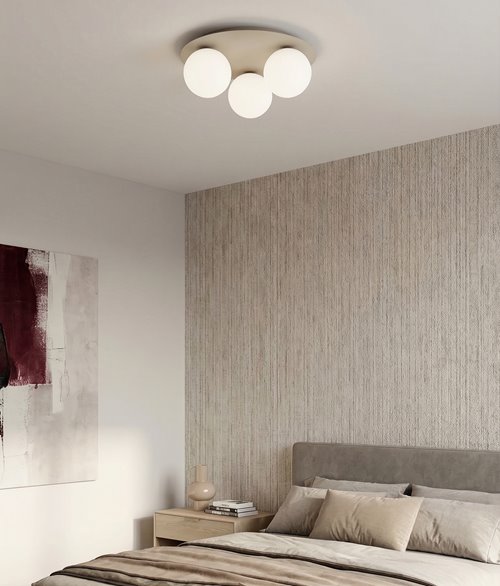 Lampa sufitowa SOLAR 3 MOKKA OPAL nowoczesna, beżowa, biała