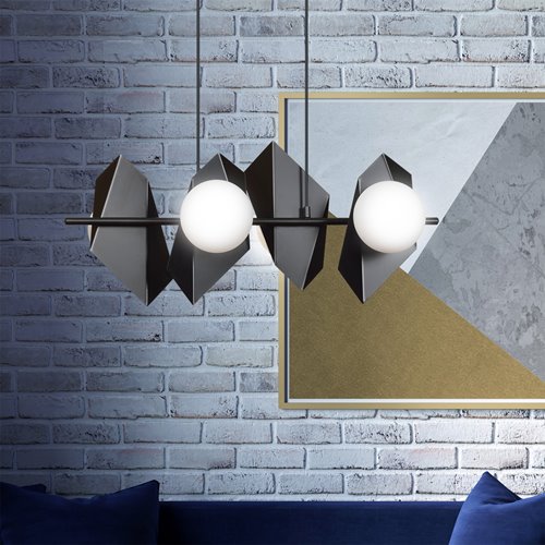 Lampa wisząca DRIFTON 4 BLACK nowoczesna klosz czarno/biała