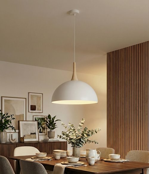 Lampa wisząca NAUTICA 1L WHITE nowoczesna, biała, metal