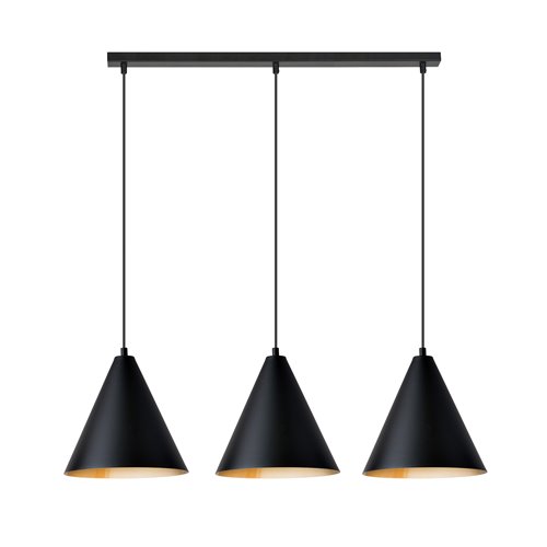 Lampa wisząca REBEL 3 BLACK/GOLD industrialny, metal