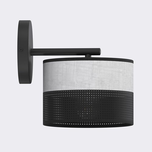 Kinkiet KARBON K1 BL GRAY klasyczny, abażur, szary