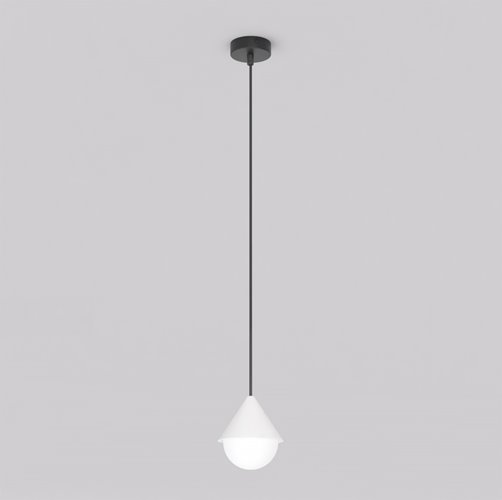 Lampa wisząca GIRO 1 BL WHITE nowoczesna, czarna biała metal