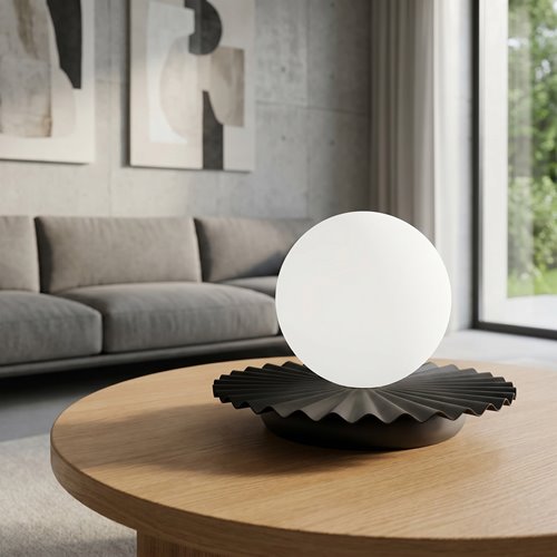 Lampka nocna UMBRA LN1 BLACK metal, czarna, nowoczesna, fala