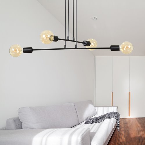Lampa wisząca MULTIPO 4 BLACK nowoczesna, loft, czarna
