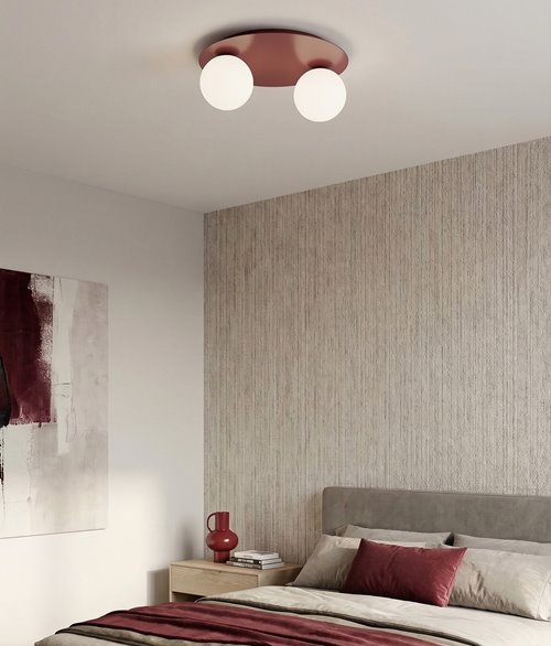 Lampa sufitowa SOLAR 2 BURGUNDY OPAL nowoczesna, burgundowa