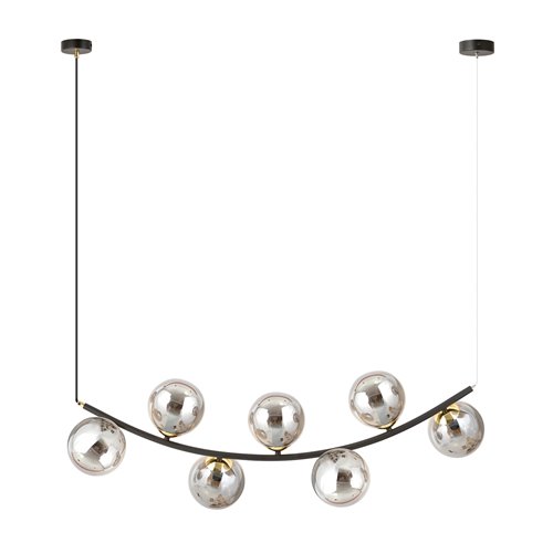 Lampa wisząca RITZ 7 BL GRAFIT nowoczesna, regulowana, szkło