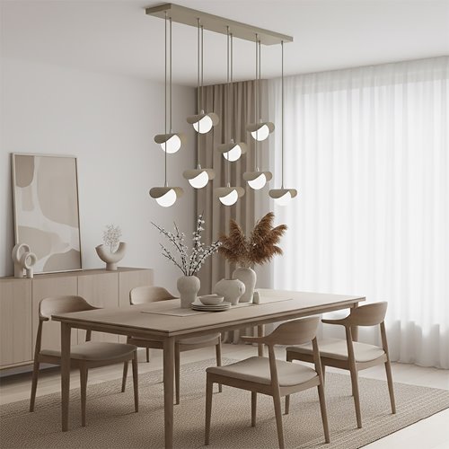 Lampa wisząca RITUAL 9 MOKKA nowoczesna, beżowa, metal