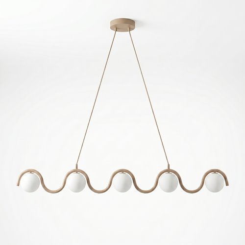 Lampa wisząca SINUS 5 MOKKA OPAL nowoczesna, beżowa, metal