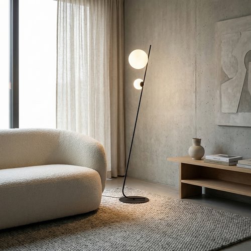 Lampa podłogowa TATU LP2 BL BLACK nowoczesna, czarna, metal