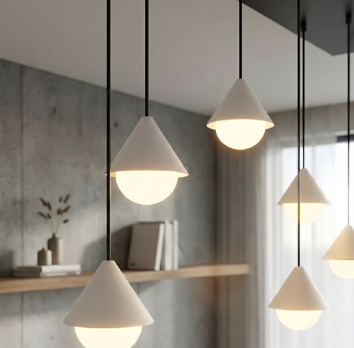 Lampa wisząca GIRO 6 BL WHITE nowoczesna, czarna biała metal