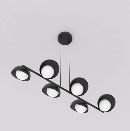 Lampa wisząca BOOM 6 BLACK nowoczesna, czarna, metal