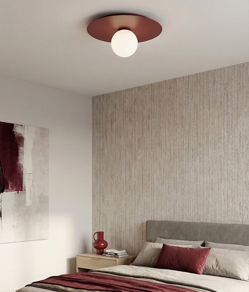 Lampa sufitowa SOLAR 1 BURGUNDY OPAL nowoczesna, burgundowa