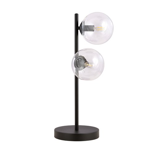 Lampka nocna ROSSI LN2 TRANSPARENT klosz, czarna