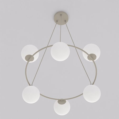 Lampa wisząca AZURA 6 MOKKA OPAL nowoczesna, klosze, beżowa