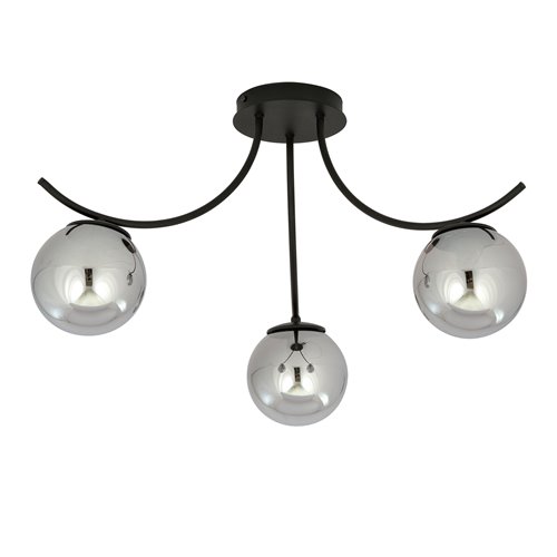 Lampa sufitowa BOSTON 3 BLACK/GRAFIT klosz czarna/grafit