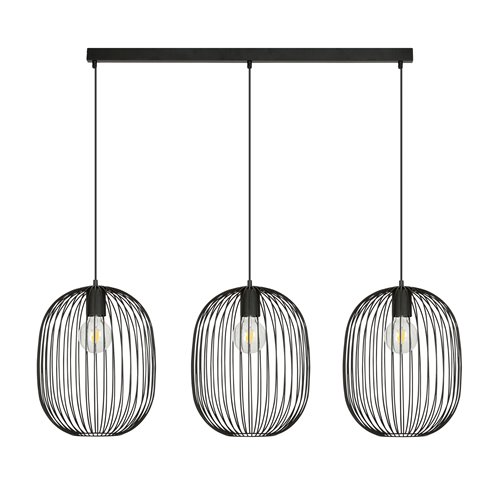 Lampa wisząca ONYX 3 BL loft, druciak, regulowana, czarna
