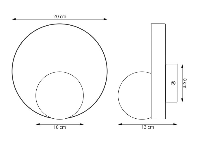 Kinkiet KIDO K1 BLACK nowoczesny, czarny, metal