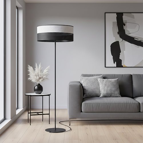 Lampa podłogowa KARBON LP1 BL GRAY klasyczna, szara, abażur