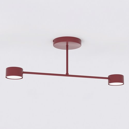 Lampa sufitowa HALO 2 BURGUNDY minimalistyczna, metal