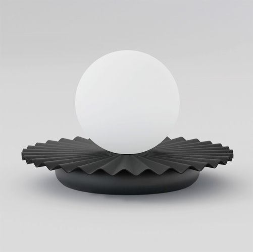 Lampka nocna UMBRA LN1 BLACK metal, czarna, nowoczesna, fala