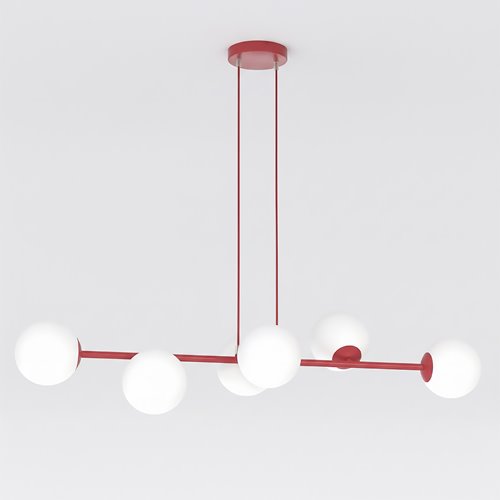 Lampa wisząca MAGNUS 6 BURGUNDY OPAL nowoczesna, klosz