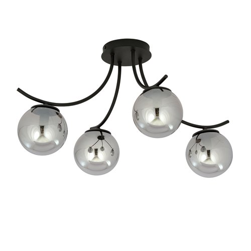 Lampa sufitowa BOSTON 4 BLACK/GRAFIT klosz, czarna/grafit