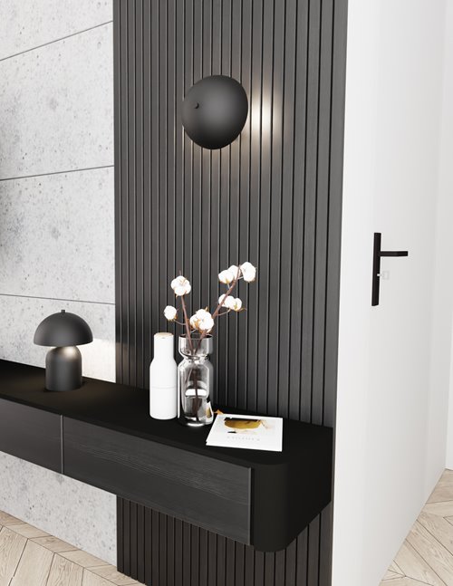 Lampka nocna MUSH LN2 BL BLACK metal, czarna, loft