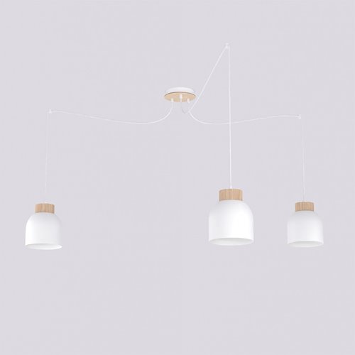 Lampa wisząca KRU 3 WHITE nowoczesna, biała, metal, pająk