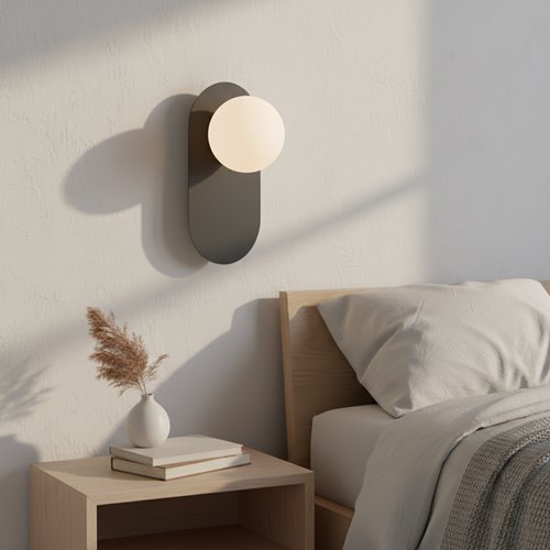 Kinkiet VIVA K1 BLACK nowoczesny, czarny, metal