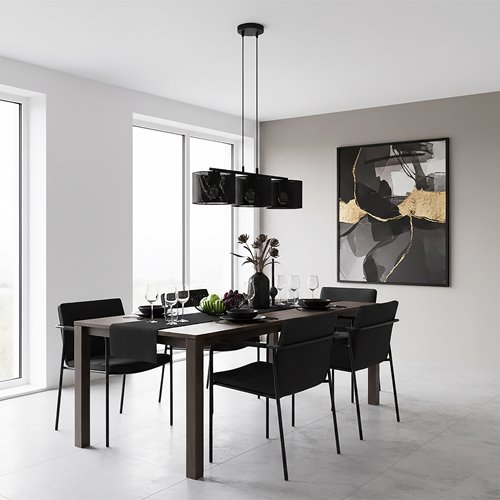 Lampa wisząca LUX 3 BLACK abażur, czarny