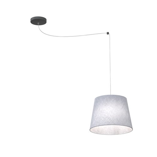 Lampa wisząca ASCOT 1 GRAY abażur, szary, klasyczna