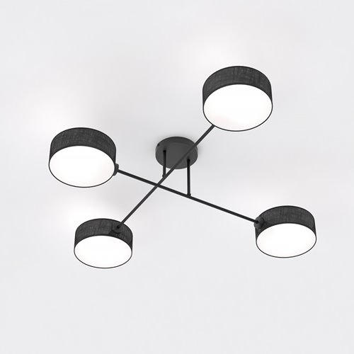 Lampa sufitowa MAGA 4 BLACK plafon, czarna, abażur