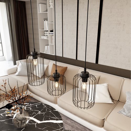 Lampa wisząca VANDER 3 BL loft, nowoczesna, czarna