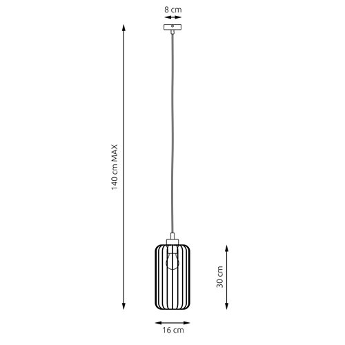 Lampa wisząca VANDER 1 BL loft, nowoczesna, czarna