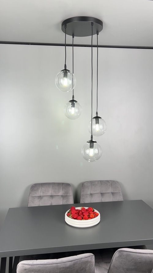 Lampa wisząca COSMO 4 BL PREMIUM MIX loft, klosze kolor mix