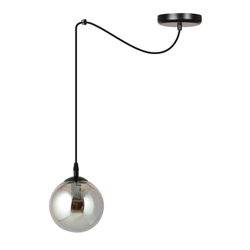 Lampa wisząca GIGI 1 BL GRAFIT pająk, klosze grafit, czarna