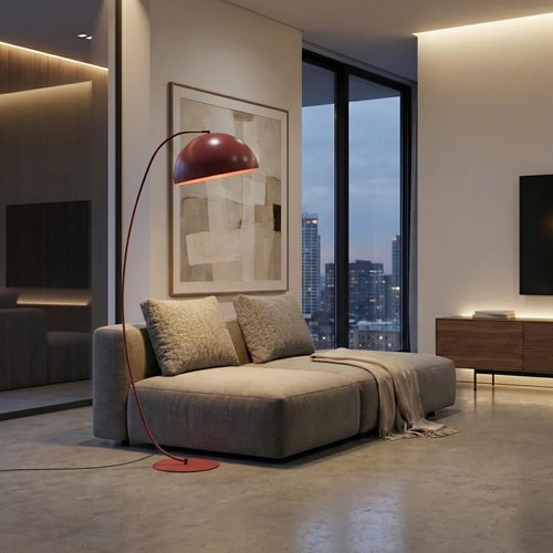 Lampa podłogowa ARCOS LP1 BURGUND nowoczesna, burgundowa