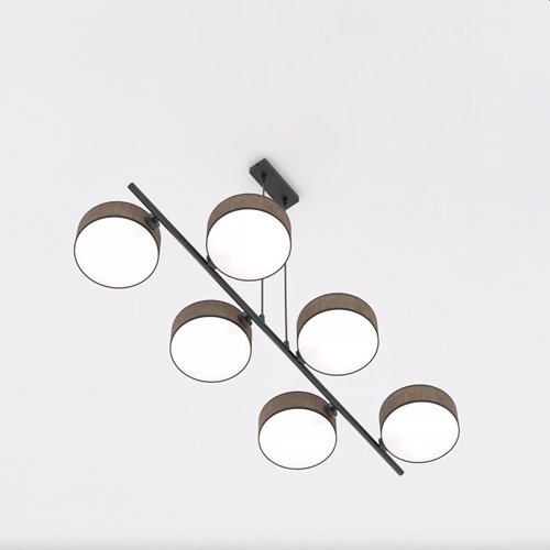 Lampa wisząca DRUMZ 6 BROWN nowoczesna, brązowa, abażury