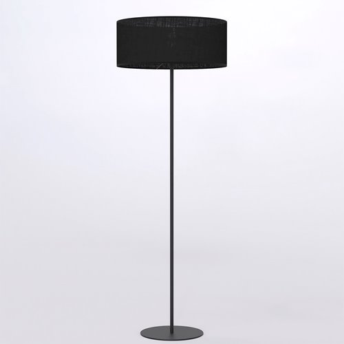 Lampa podłogowa ECO LP1 BLACK klasyczna, czarna, abażur