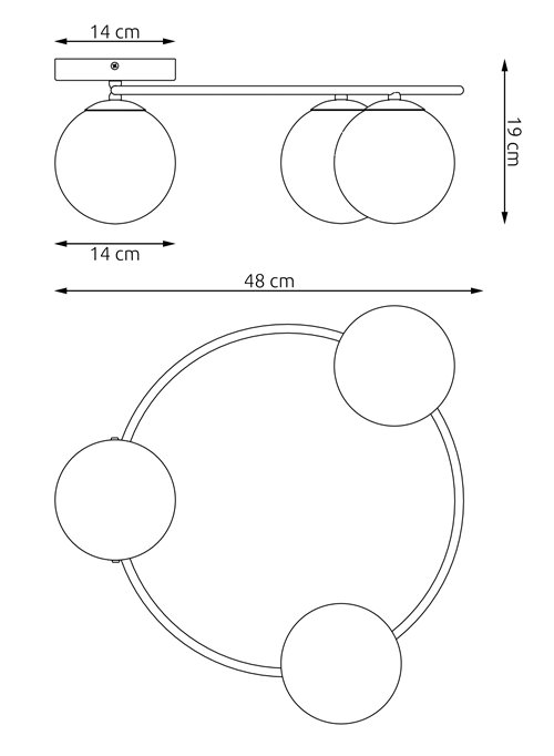 Lampa sufitowa SOPRA 3 MOKKA AMBER plafon klosze beżowa