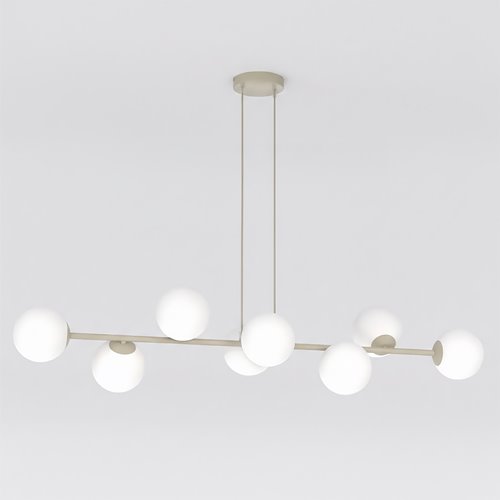 Lampa wisząca MAGNUS 8 MOKKA OPAL nowoczesna, klosz, beżowa