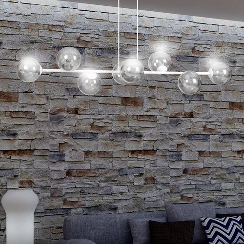 Lampa wisząca ROSSI 8 WH GRAFIT klosz grafit biała