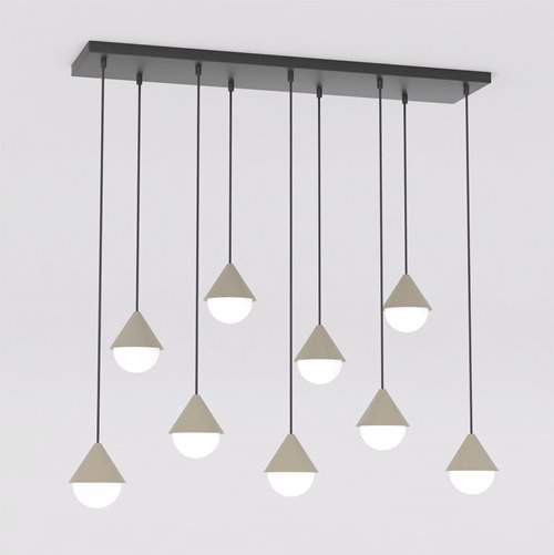 Lampa wisząca GIRO 9 BL MOKKA nowoczesna, beżowa, metal