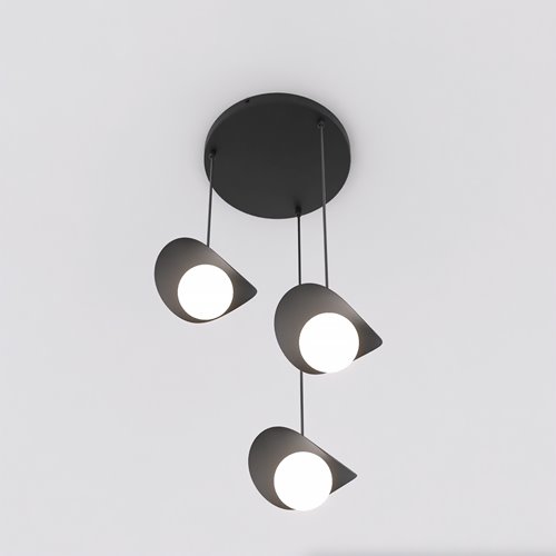 Lampa wisząca RITUAL 3 PREM BLACK nowoczesna, czarna, metal